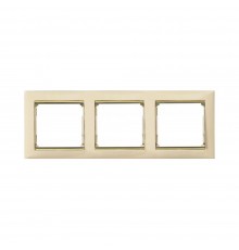 Рамка Legrand Valena Classic слонова кістка золотий штрих 3 пости 774153