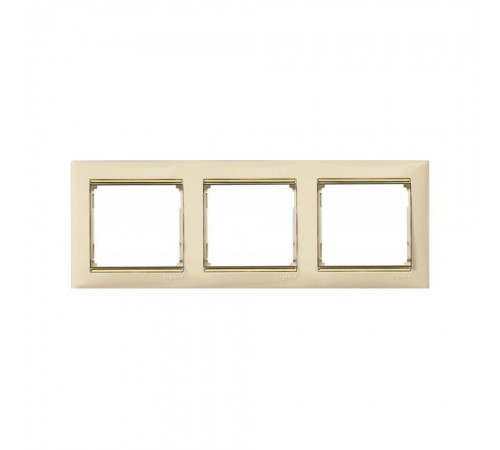 Рамка Legrand Valena Classic слонова кістка золотий штрих 3 пости 774153