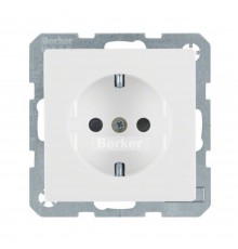 BERKER Q.х механізм Розетка з з/к зах.контактів 16А/250В пол.білий 47236089