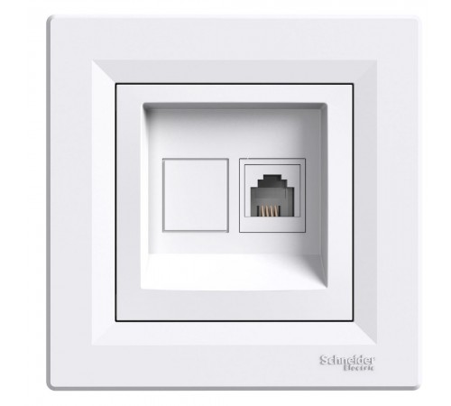 Розетка телефонна Schneider Electric Asfora біла RJ11 EPH4100121 Розетка телефонна Schneider Electric Asfora біла RJ11 EPH4100121