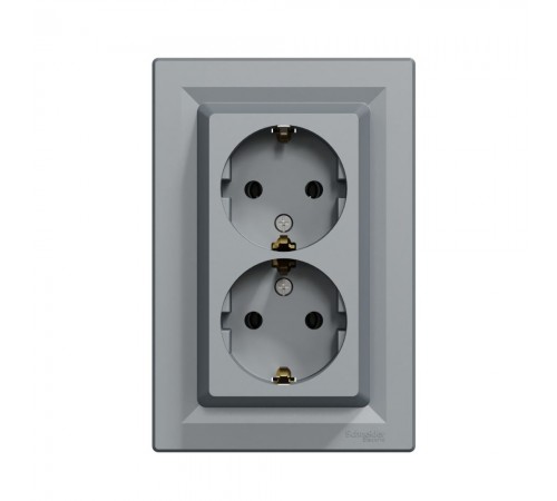 Розетка Schneider Electric Asfora сталь подвійна з заземленням внутрішня EPH9900162 Розетка Schneider Electric Asfora сталь подвійна з заземленням внутрішня EPH9900162