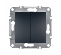 Вимикач Schneider Electric Asfora антрацит двоклавішний самозажимний внутрішній EPH0300171