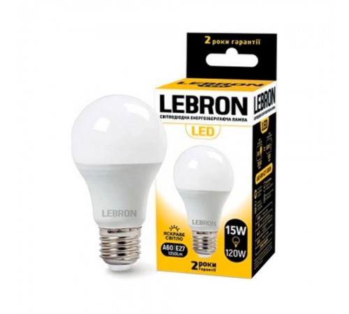 Лампа LED L-A65-S.15W E27 4100K 1350Lm 11-11-64 Lebron