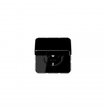 JUNG CD Розетка SCHUKO з кришкою чорний CD1520BFKLSW