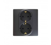 Legrand ETIKA Розетка 2Х2К+З зі шторками Антрацит 672633
