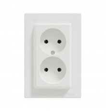 Розетка Schneider Electric Asfora бiла подвійна без заземлення внутрішня EPH9700121