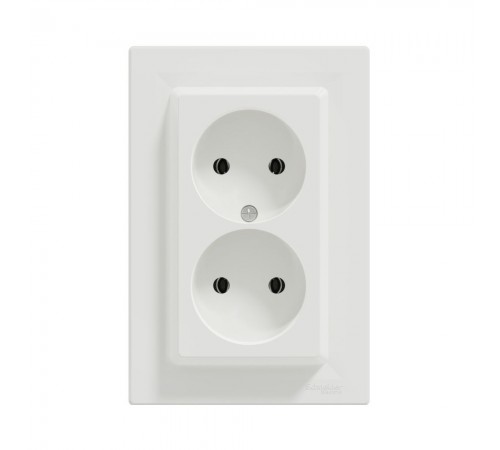 Розетка Schneider Electric Asfora бiла подвійна без заземлення внутрішня EPH9700121 Розетка Schneider Electric Asfora бiла подвійна без заземлення внутрішня EPH9700121