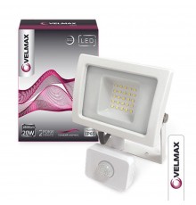 LED світильник прожектор з датчиком руху 20W 6200K 1800Lm 00-25-23 Velmax