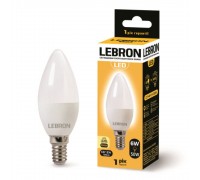 Лампа LED L-C37 6W 220V E14 3000K 480Lm 11-13-19 Lebron