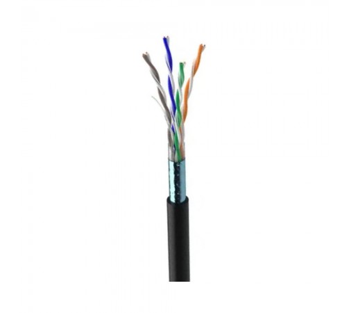 Провід ЗЗКМ чорний 5e F/UTP PE 4x2x24 AWG екранований 70910021 зовнішній 70332 Провід ЗЗКМ чорний 5e F/UTP PE 4x2x24 AWG екранований 70910021 зовнішній 70332