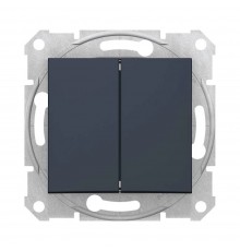 Вимикач Schneider Electric Sedna графіт двоклавішний внутрішній SDN0300170