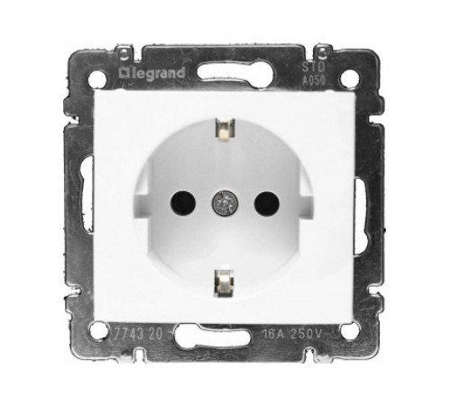 Розетка Legrand Valena Classic біла 2К+З зі шторками 774421
