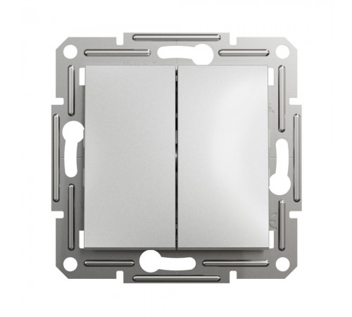 Вимикач кнопковий Schneider Electric Asfora алюміній двоклавішний EPH1100161