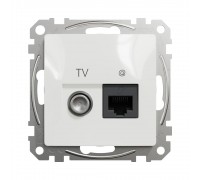 Schneider Sedna Design Розетка 1-а комп. + TV внутр. TV+RJ45 кат. 6 UTP "Sedna Design" Білий SDD111469T