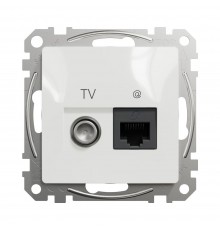 Schneider Sedna Design Розетка 1-а комп. + TV внутр. TV+RJ45 кат. 6 UTP "Sedna Design" Білий SDD111469T