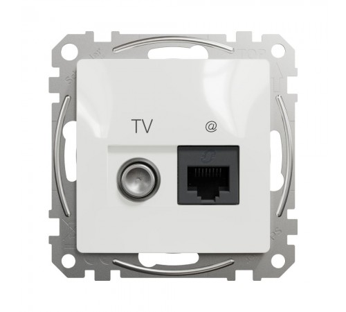 Schneider Sedna Design Розетка 1-а комп. + TV внутр. TV+RJ45 кат. 6 UTP "Sedna Design" Білий SDD111469T Schneider Sedna Design Розетка 1-а комп. + TV внутр. TV+RJ45 кат. 6 UTP "Sedna Design" Білий SDD111469T