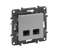 Розетка Legrand Niloe Step алюміній 2х RJ45 5UTP 863368