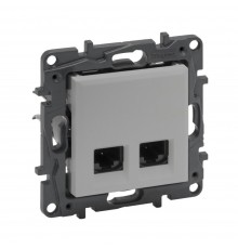Розетка Legrand Niloe Step алюміній 2х RJ45 5UTP 863368