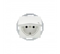BERKER S.x/B.x механізм Розетка з з/ккришкаполе д/надпису зах.конт. 16А/250В пол.білий мат. 47461909