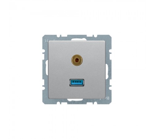BERKER Q.х механізм Розетка USB/3.5мм аудіо алюміній 3315396084