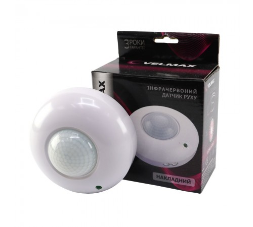 Датчик руху Velmax V-IMS-32 AC220-240V кут 360 (ST07) 29-22-32 Датчик руху Velmax V-IMS-32 AC220-240V кут 360 (ST07) 29-22-32