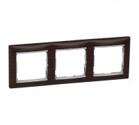 Legrand Valena Classic Рамка 3 пости Темне дерево срібний штрих 770373