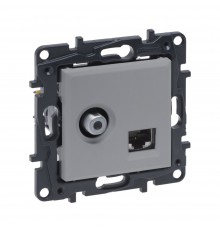 Розетка TV+RJ45 Legrand Niloe Step алюміній телевізійна+комп'ютерна 863377
