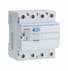 Вимикач диференційного струму (ПЗВ) Hager Тип A 4P 300mA 25A CF425J