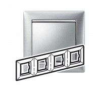 Legrand Valena Classic Рамка 4 пости Алюміній Матовий 770334