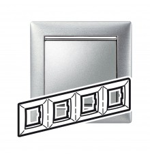 Legrand Valena Classic Рамка 4 пости Алюміній Матовий 770334
