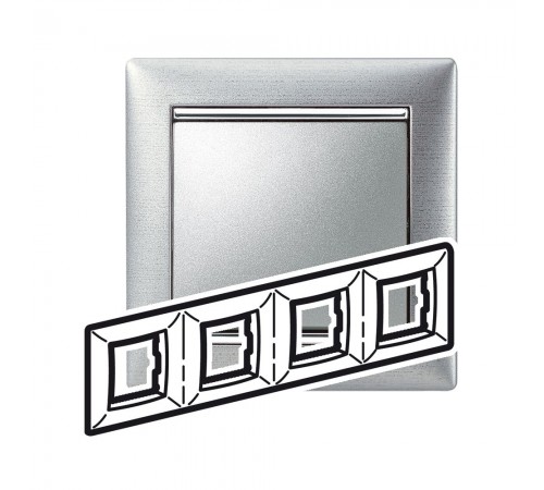 Legrand Valena Classic Рамка 4 пости Алюміній Матовий 770334