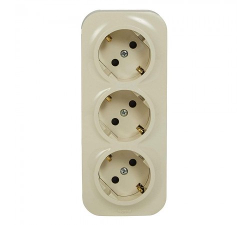 Legrand Forix Розетка 3X2К+З зі шторками, Слонова кістка 782448