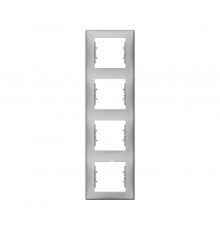 Рамка Schneider Electric Sedna алюміній 4-кратна вертикальна SDN5802060