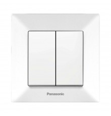 Вимикач Panasonic Arkedia Slim імпульсний двоклавішний, білий WNTC00132WH-UA