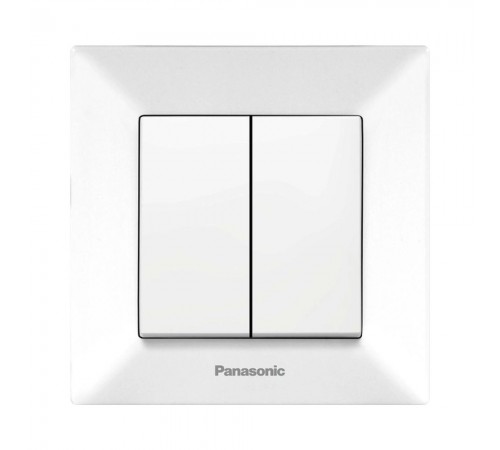 Вимикач Panasonic Arkedia Slim імпульсний двоклавішний, білий WNTC00132WH-UA