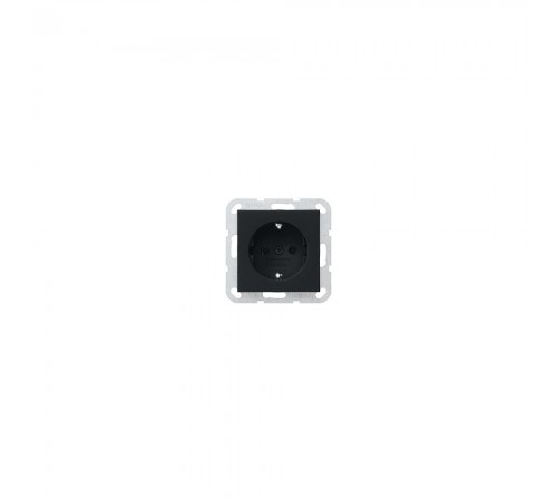 GIRA Розет с зазем конт System 55 черный матовый 0188005 GIRA