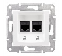 Schneider SEDNA Розетка комп. подвійна RJ-45 внутр. 6 кат. Білий SDN4800121