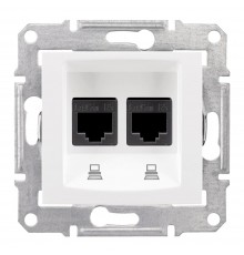 Schneider SEDNA Розетка комп. подвійна RJ-45 внутр. 6 кат. Білий SDN4800121