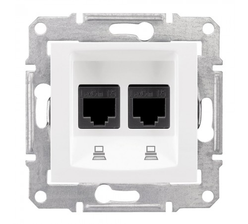 Schneider SEDNA Розетка комп. подвійна RJ-45 внутр. 6 кат. Білий SDN4800121 Schneider SEDNA Розетка комп. подвійна RJ-45 внутр. 6 кат. Білий SDN4800121