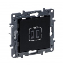Legrand NILOE STEP Розетка USB Тип С+C 15 Вт 5 В колір чорний 863539