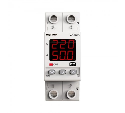 Реле напруги DigiTOP 50 А (max 63A) VA-50A M2R Реле напруги DigiTOP 50 А (max 63A) VA-50A M2R