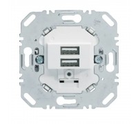 Розетка USB BERKER для заряджання пристроїв полярно-біла подвійна 230В 260209