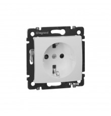 Legrand Valena Classic Розетка 2К+З з автоматичними клемами зі шторками Білий 774222