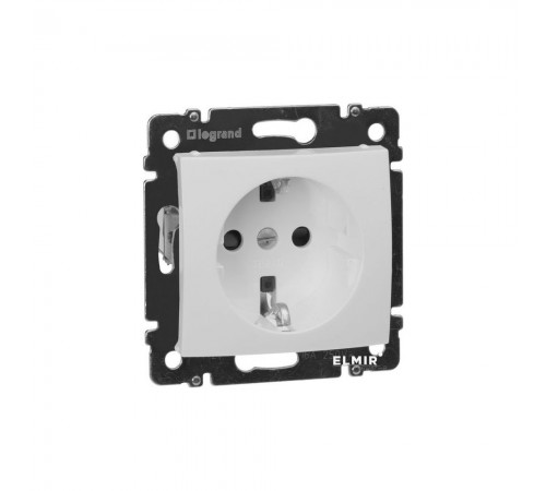 Legrand Valena Classic Розетка 2К+З з автоматичними клемами зі шторками Білий 774222