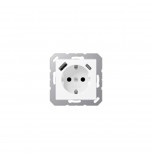 JUNG A Розетка SCHUKO з USB тип AC білосніжний матовий A1520-15CAWWM
