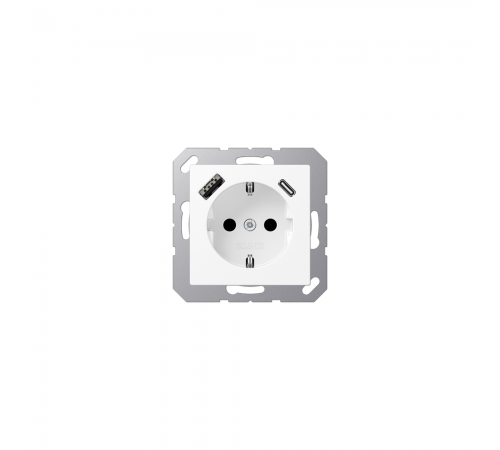 JUNG A Розетка SCHUKO з USB тип AC білосніжний матовий A1520-15CAWWM