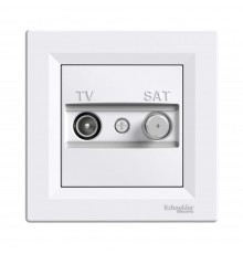 Розетка телевізійна Schneider Electric Asfora біла кінцева ТV+SAT внутрішня EPH3400121
