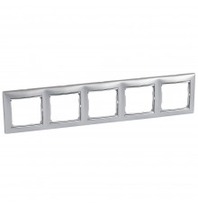Legrand Valena Classic Рамка 5 постів Алюміній срібний штрих 770355