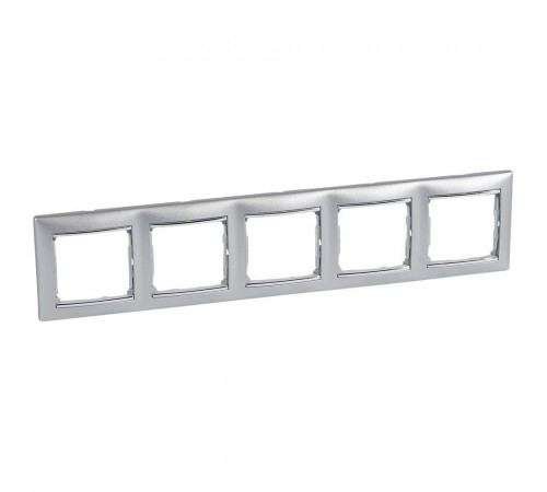 Legrand Valena Classic Рамка 5 постів Алюміній срібний штрих 770355