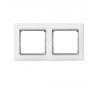 Рамка Legrand Valena Classic білий срібний штрих 2 пости 770492
